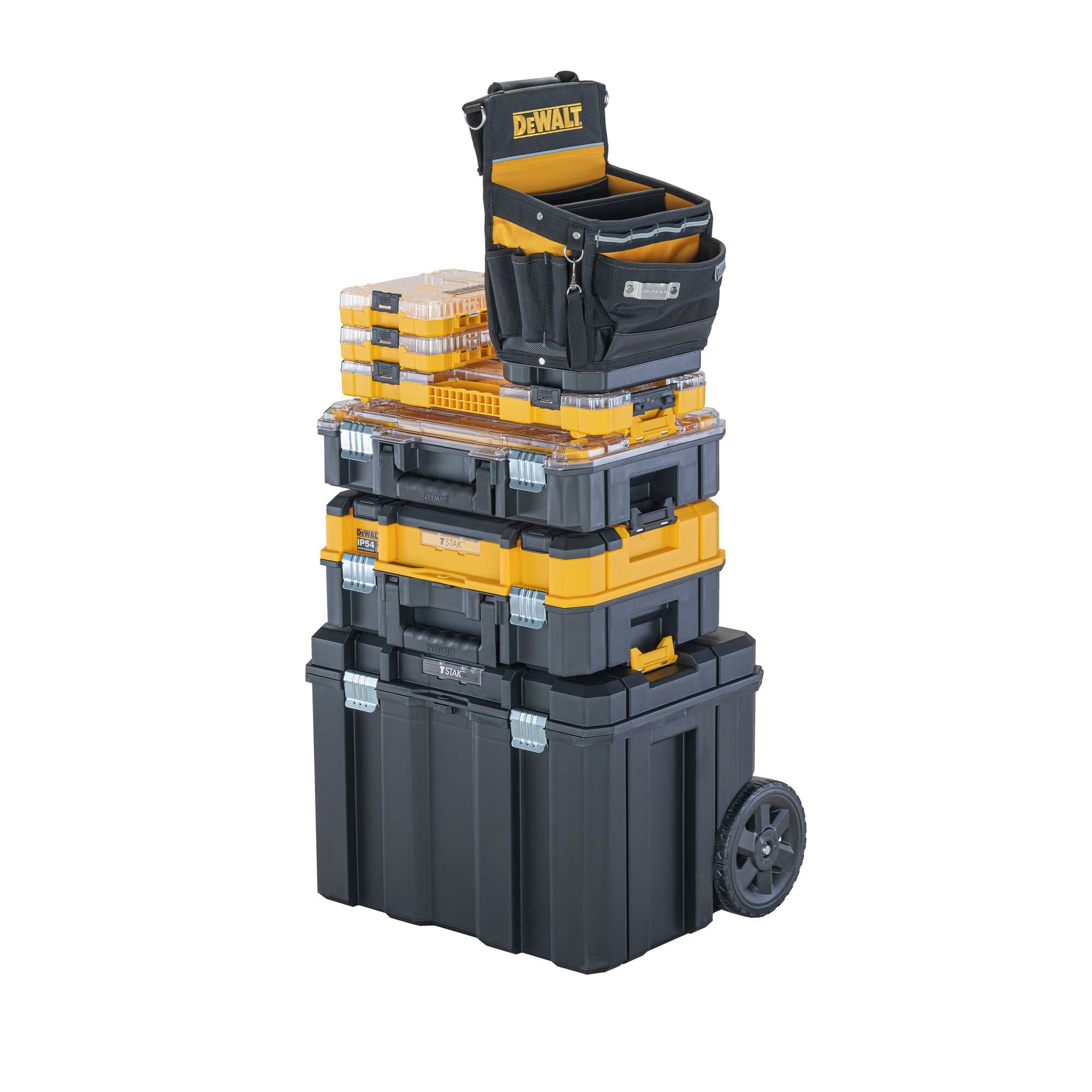 DEWALT Easy Access Tool Bag, Small Tool Pouch with Hard Bottom and Carrying Strap (DWST17624)