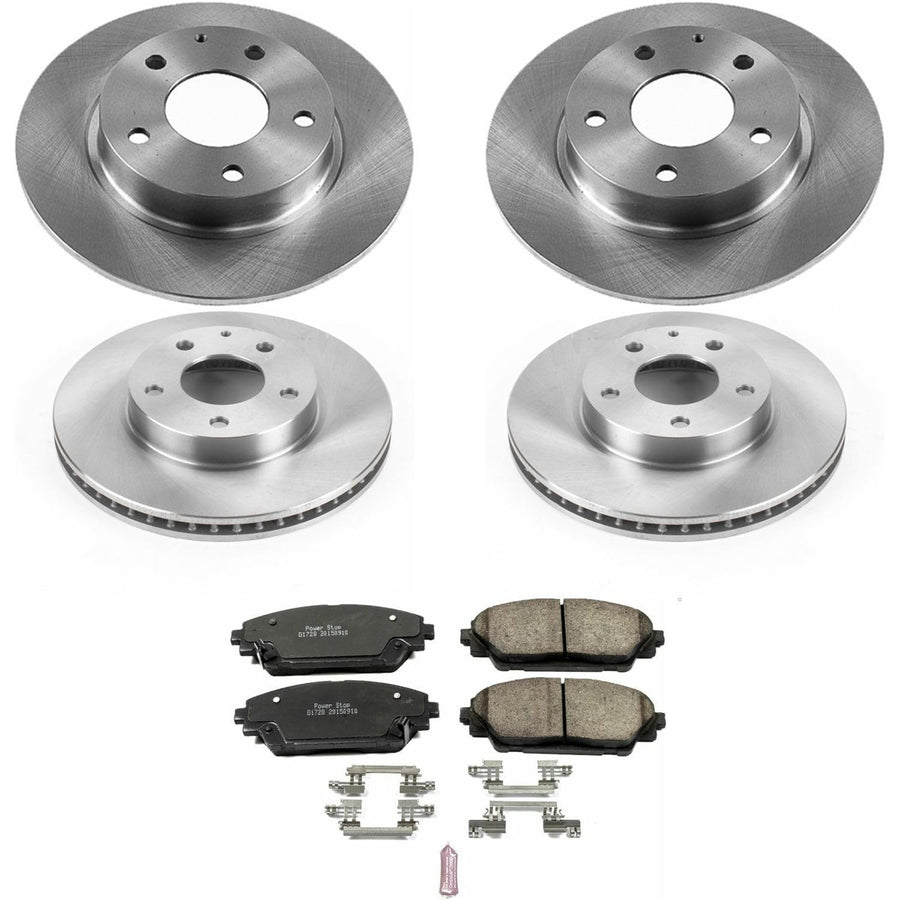 Power Stop Autospecialty KOE6972 Front and Rear Replacement Brake Kit-OE Brake Rotors & Ceramic Brake Pads For Mazda 3 2014-2016 [Model Specific]