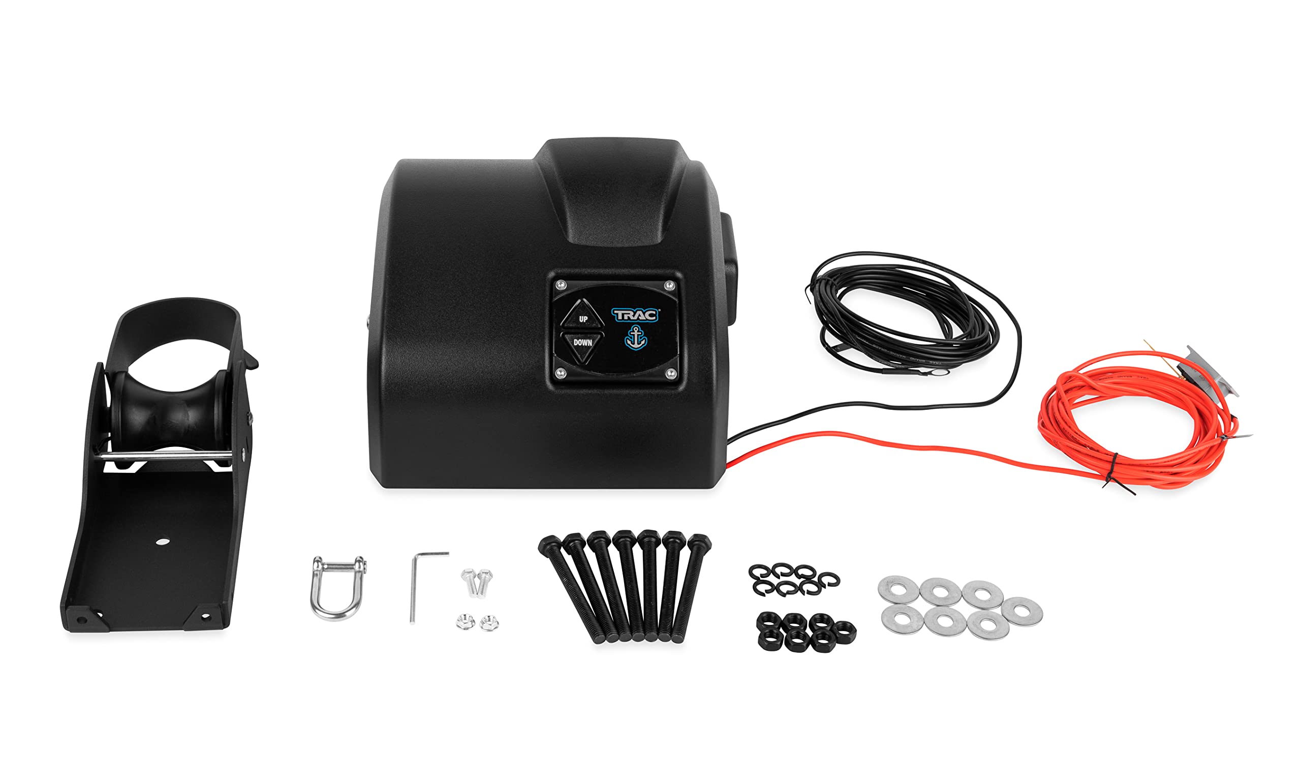 Camco Fisherman TRAC-Outdoor Products 25-G3 Electric Anchor Winch - Anchors Up to 25 lb. - Includes 100-feet of Pre-Wound Anchor Rope with Use (69002), Black