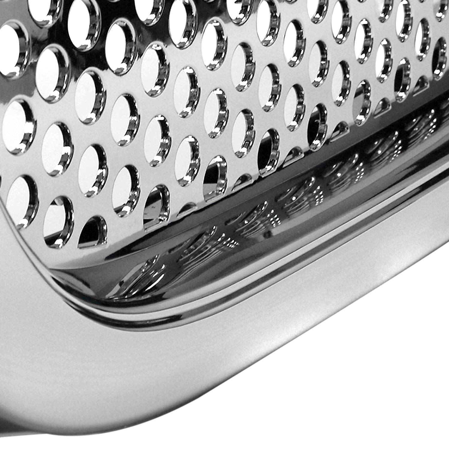 Upper Round Hole Mesh Spec-D Tuning Hood Grill Grille Chrome Compatible with 2000-2006 GMC Yukon Xl