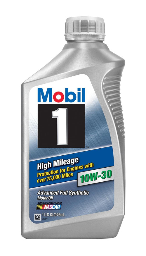 10W-30 Mobil 1 High Mileage Synthetic Motor Oil - 1 Quart Bottle