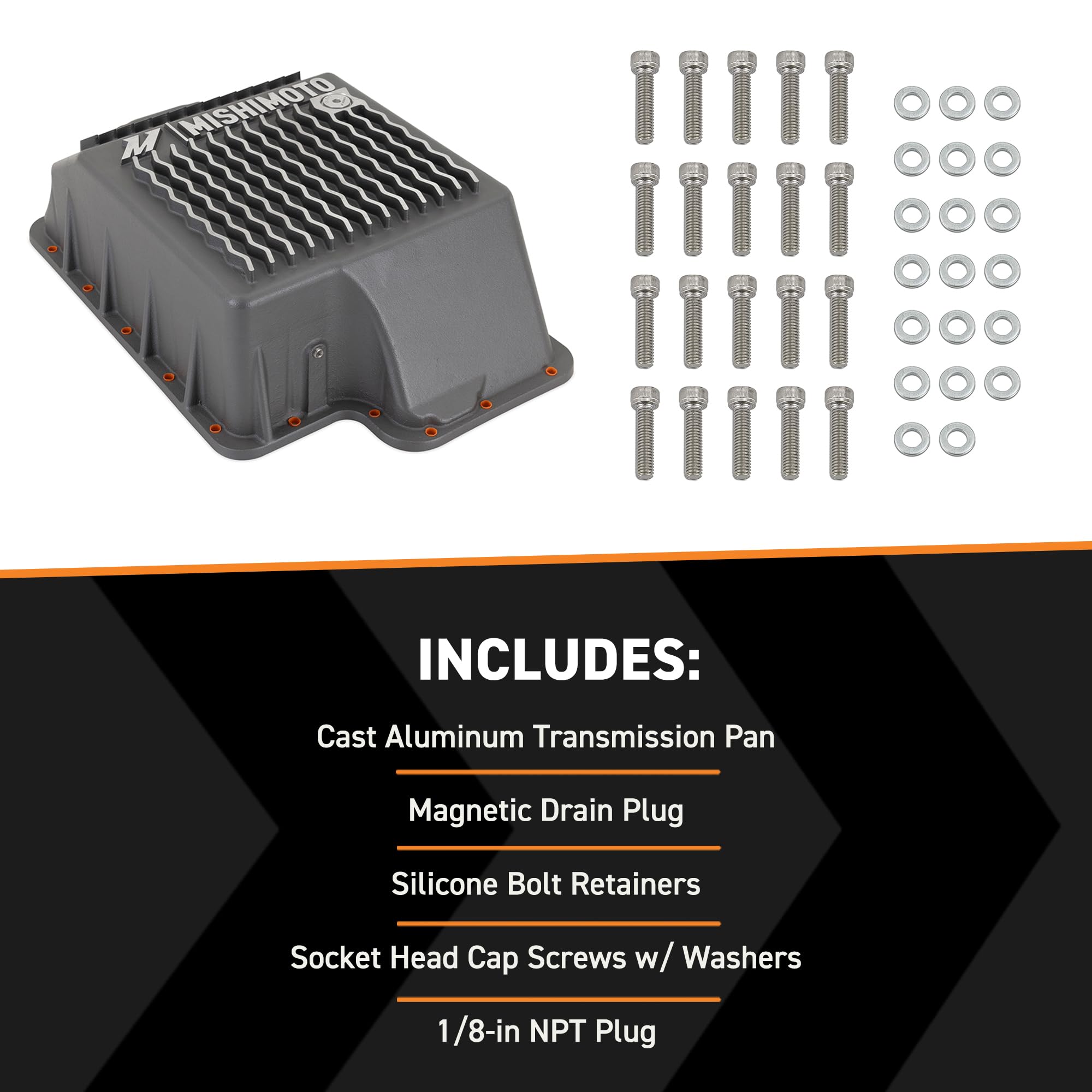 Mishimoto Transmission Pan Aluminum, Compatible with Ford E4OD, 4R100, & 5R110 Transmissions