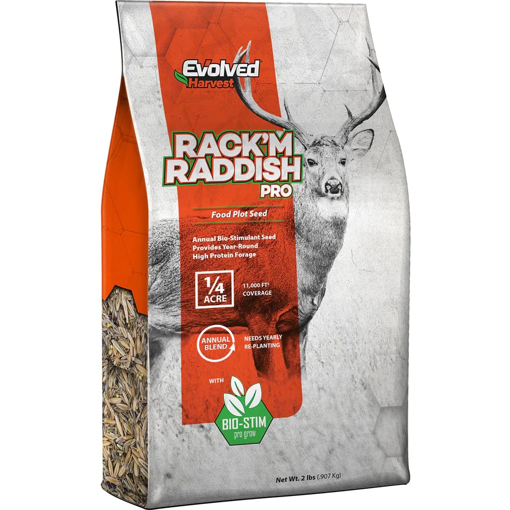 Evolved Harvest Pro Flavour Rack'M Radish Food Plot Sееd with Biostimulant Coating - High-Protein & Nutrients Forage for Deer