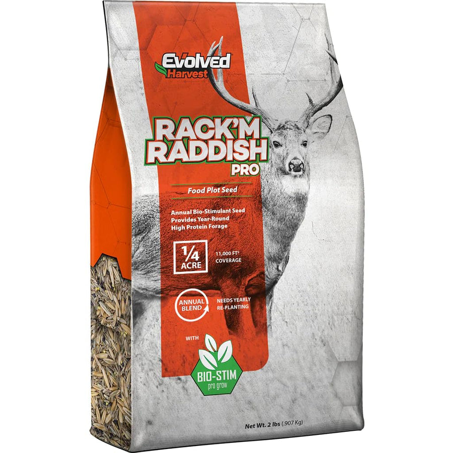 Evolved Harvest Pro Flavour Rack'M Radish Food Plot Sееd with Biostimulant Coating - High-Protein & Nutrients Forage for Deer