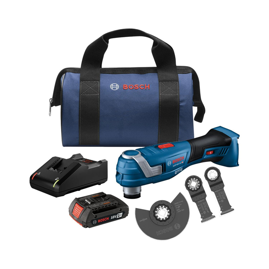 BOSCH 18V GOP18V-34B12 Brushless StarlockPlus® Oscillating Multi-Tool Kit with (1) 2 Ah Standard Power Battery
