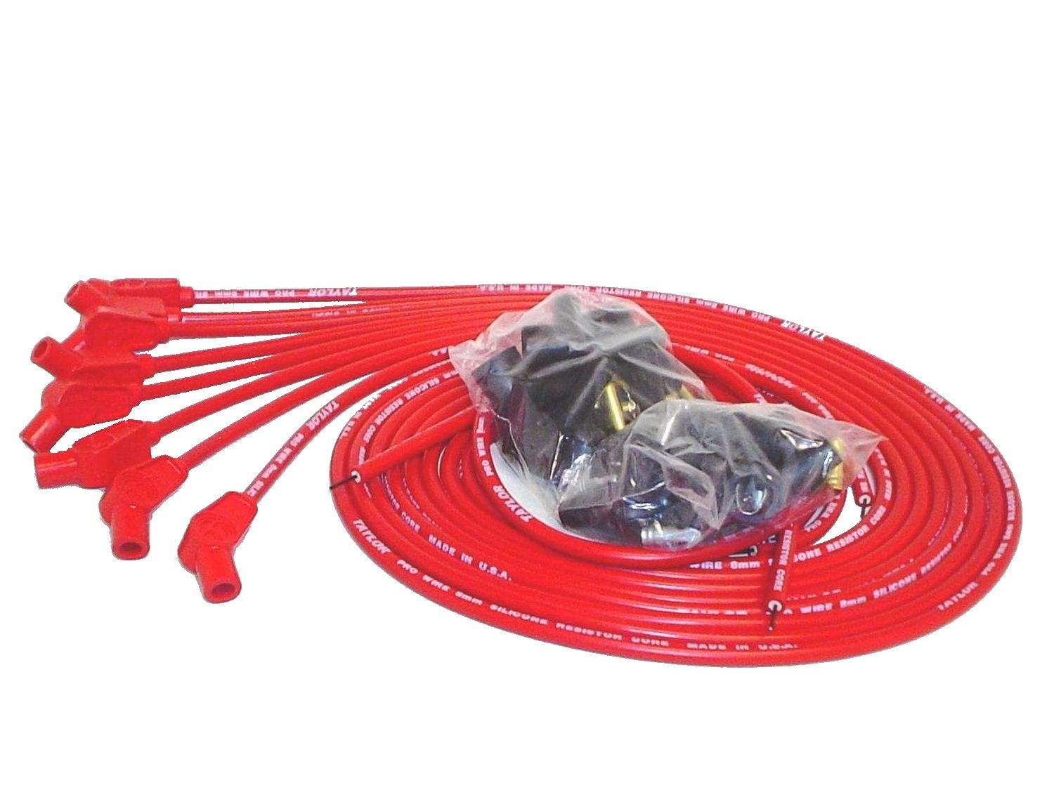 8mm Pro Wire Taylor Cable Red Spark Plug Wire Set 70253