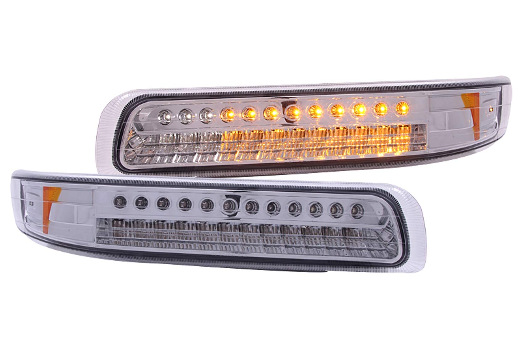Chevrolet Silverado Anzo USA 511054 Chrome with Amber Reflectors LED Parking Light Assembly - (Sold in Pairs)