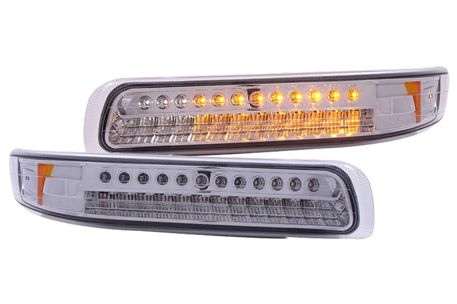 Chevrolet Silverado Anzo USA 511054 Chrome with Amber Reflectors LED Parking Light Assembly - (Sold in Pairs)