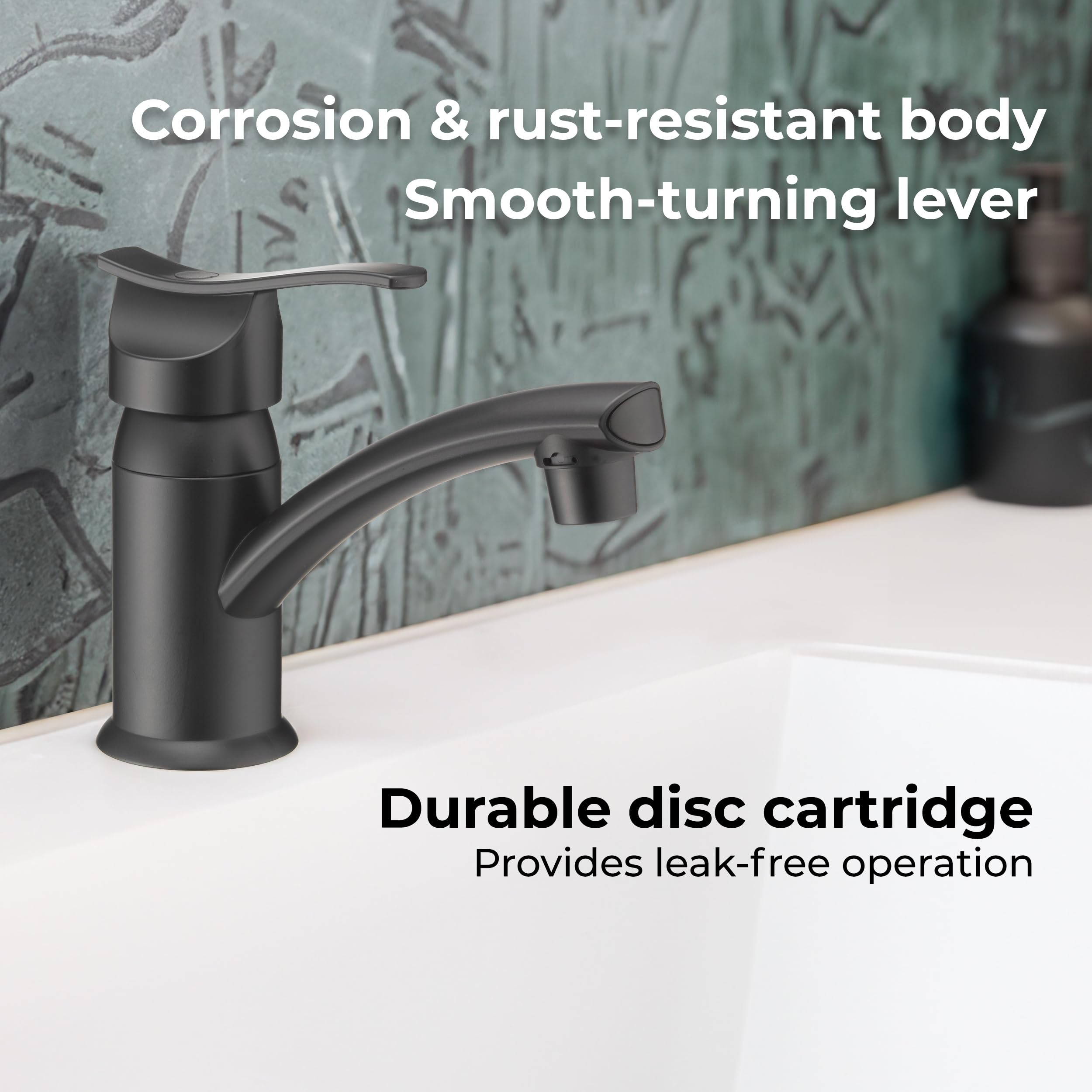 Dura Faucet Streamline RV Single Lever Centerset Lavatory Sink Faucet (Matte Black)