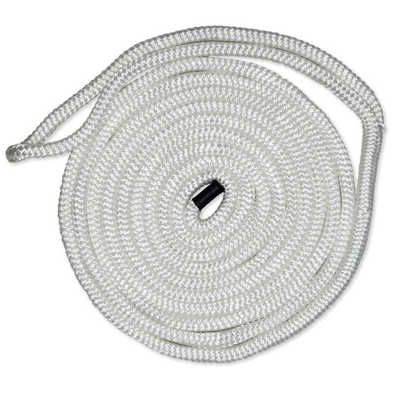 Dock Line CMP Cordage CDL1215WH, 1/2" Diameter - 15' Length, Double Braid, White