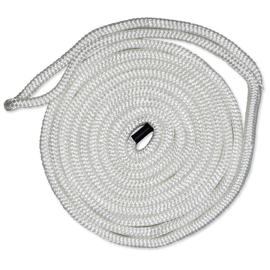 Dock Line CMP Cordage CDL1225WH, 1/2" Diameter - 25' Length, Double Braid, White
