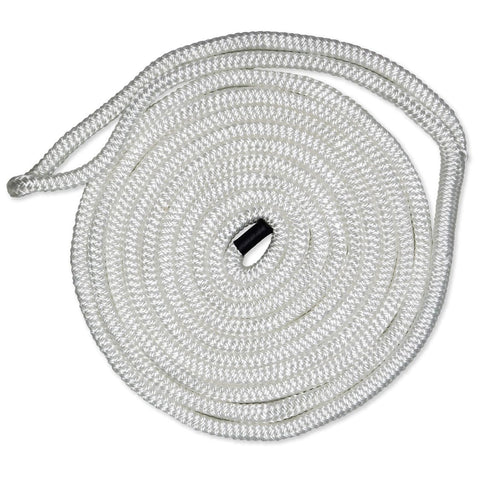 Dock Line CMP Cordage CDL1225WH, 1/2" Diameter - 25' Length, Double Braid, White