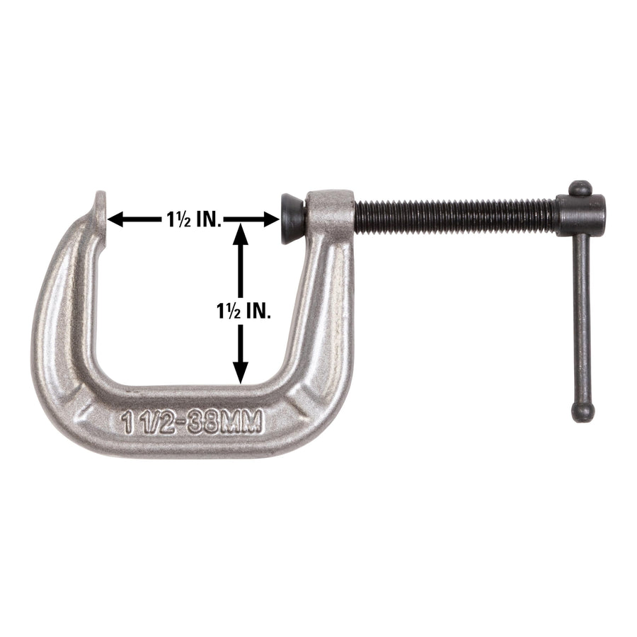 C-Clamp Wilton, 1-1/2" Opening, 1-1/2" Throat, 820 Lbs. Clamping Force (Model 141-1/2C)