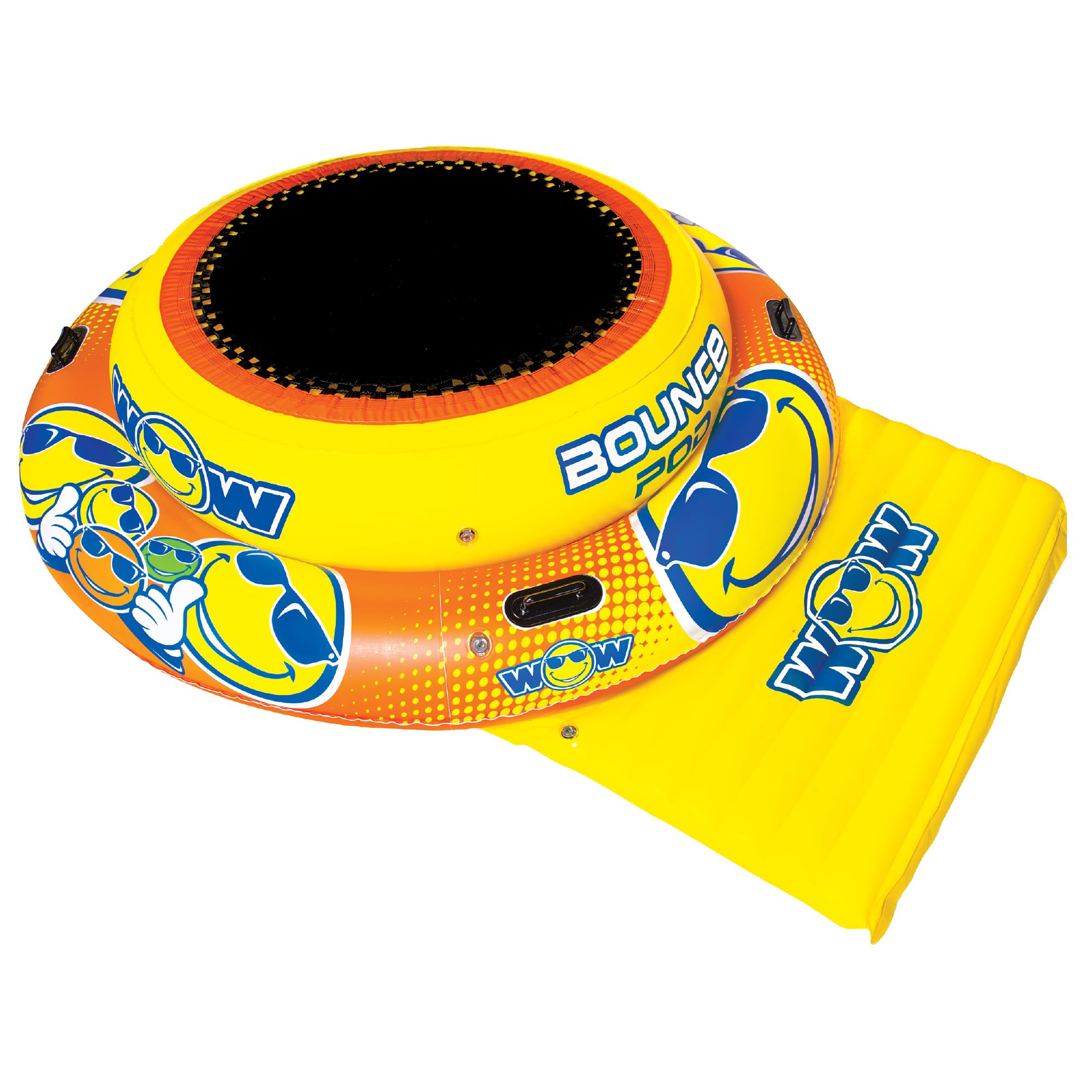 WOW Sports Inflatable Bounce Pad World of Watersports, 4Ft Bouncing Area, Yellow, 20-2030