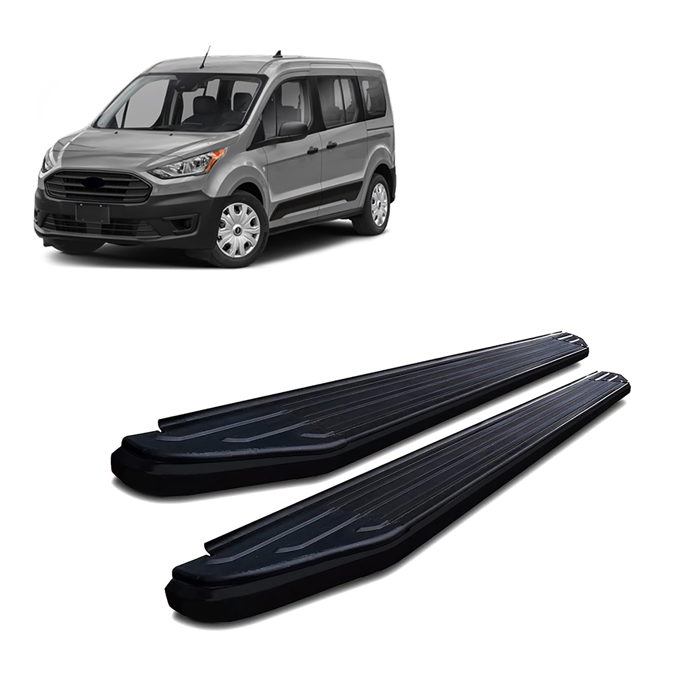 Peerless Black Horse Running Boards Black Compatible with 2020-2020 Ford Transit Connect-PR-F971BK