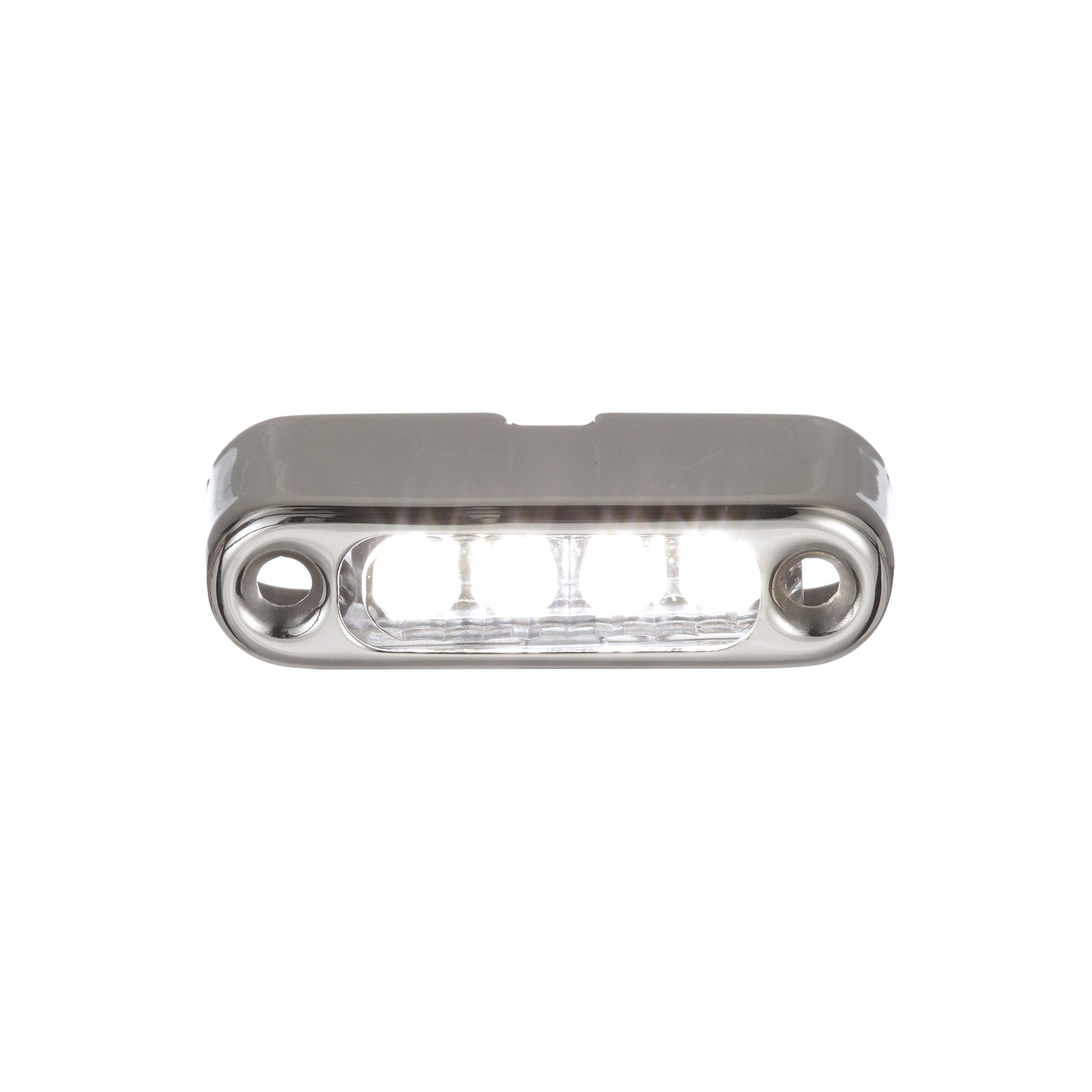 LED Micro Lights Attwood 6350W7, Stainless Steel Bezel, Vertical Mount, White Light, .66-Watt Draw at 12 Volts DC