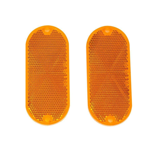 4-1/2 in. x 2 in. TOWSMART Amber Quick Mount Oblong Reflector - 2 Pk