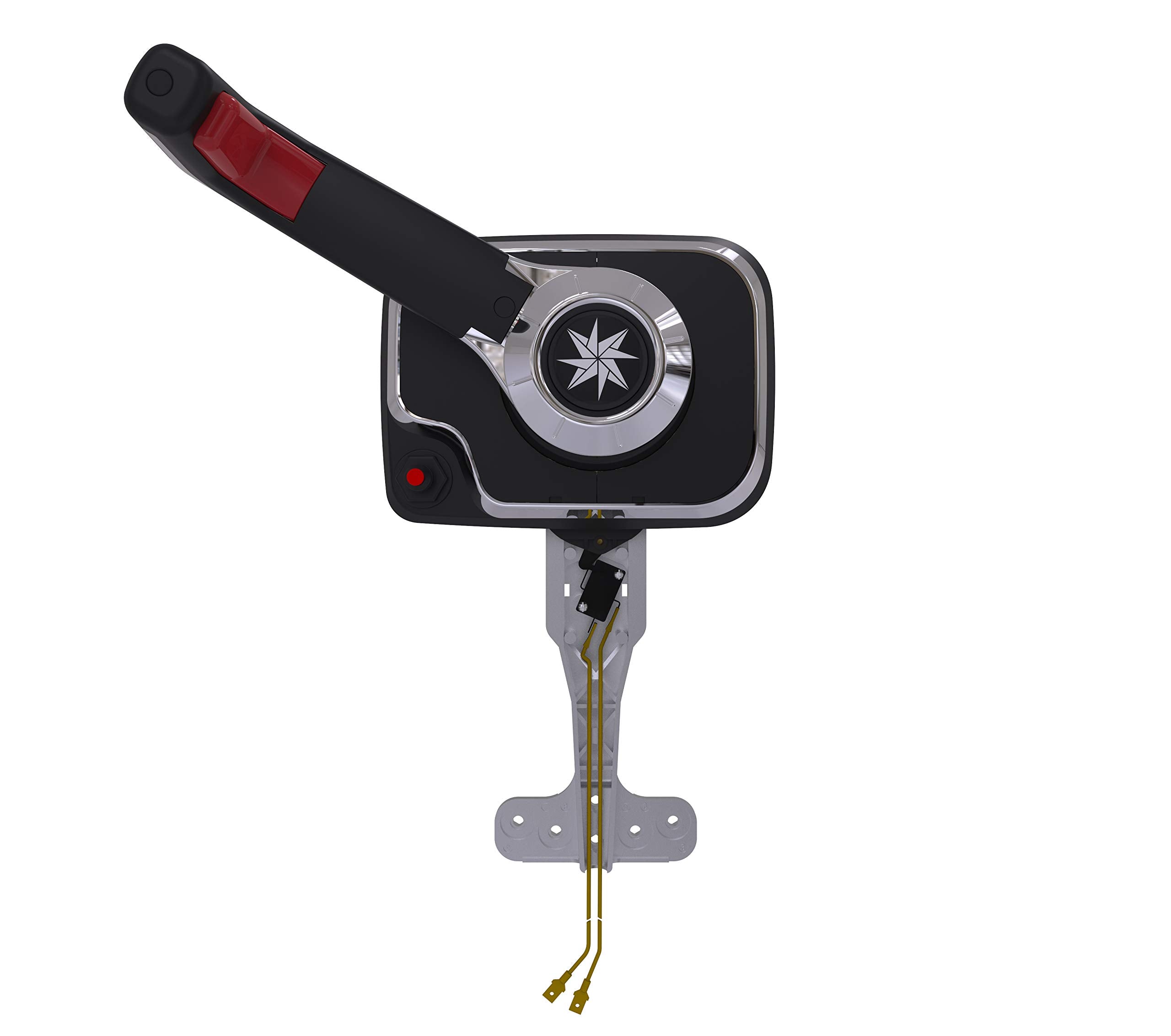 Dometic Xtreme SeaStar Control with Engine Cut Off Switch, CH8351P, Center Console Side Mount, Chrome, Trim Switch