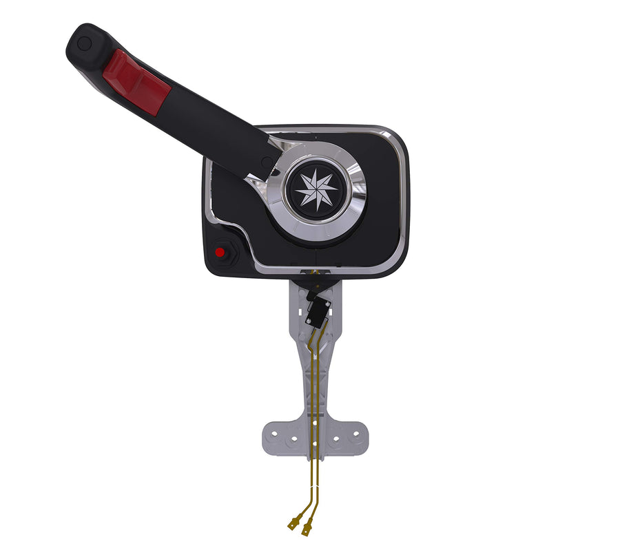 Dometic Xtreme SeaStar Control with Engine Cut Off Switch, CH8351P, Center Console Side Mount, Chrome, Trim Switch