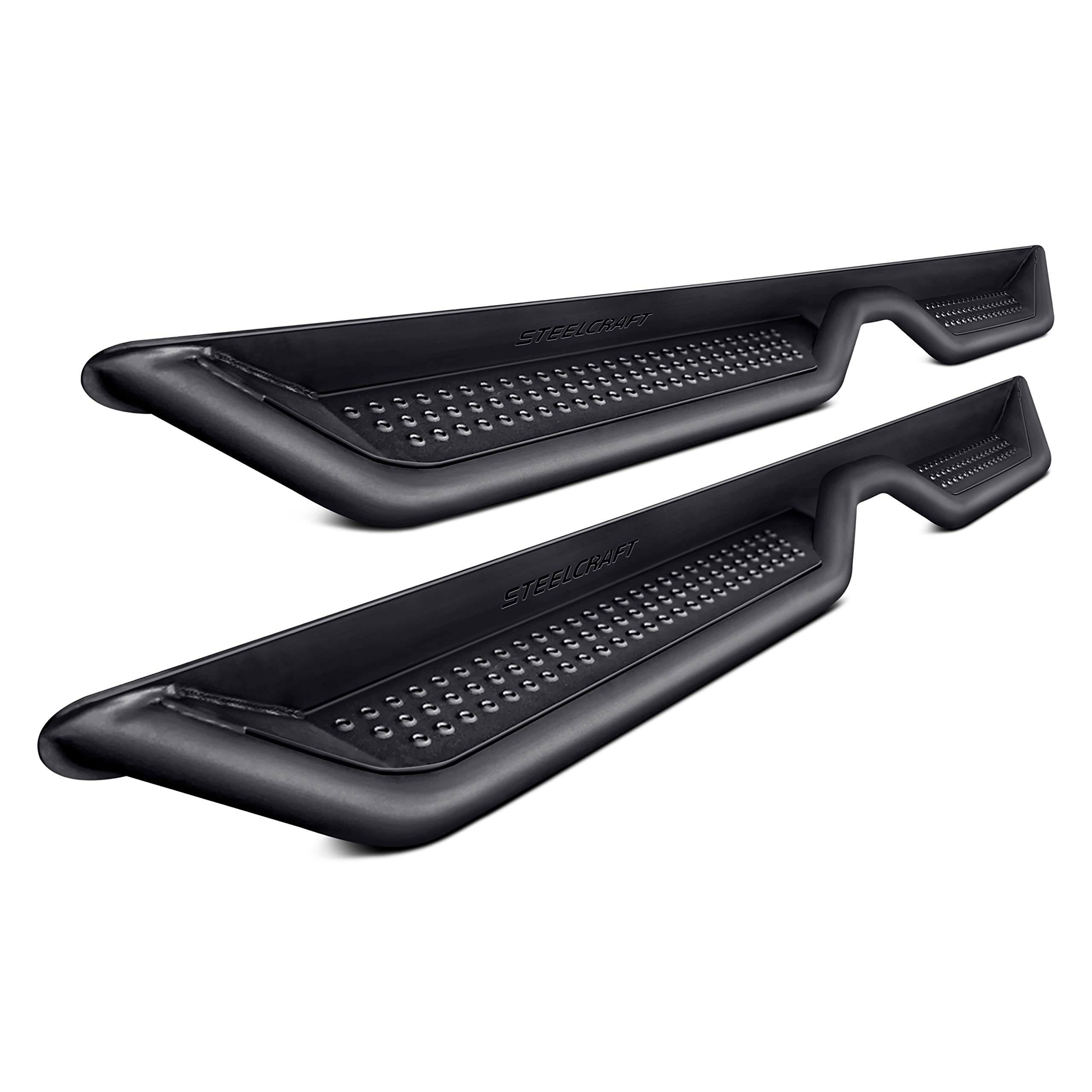 3" HD Series SteelCraft Cab Length Black Round Step Boards