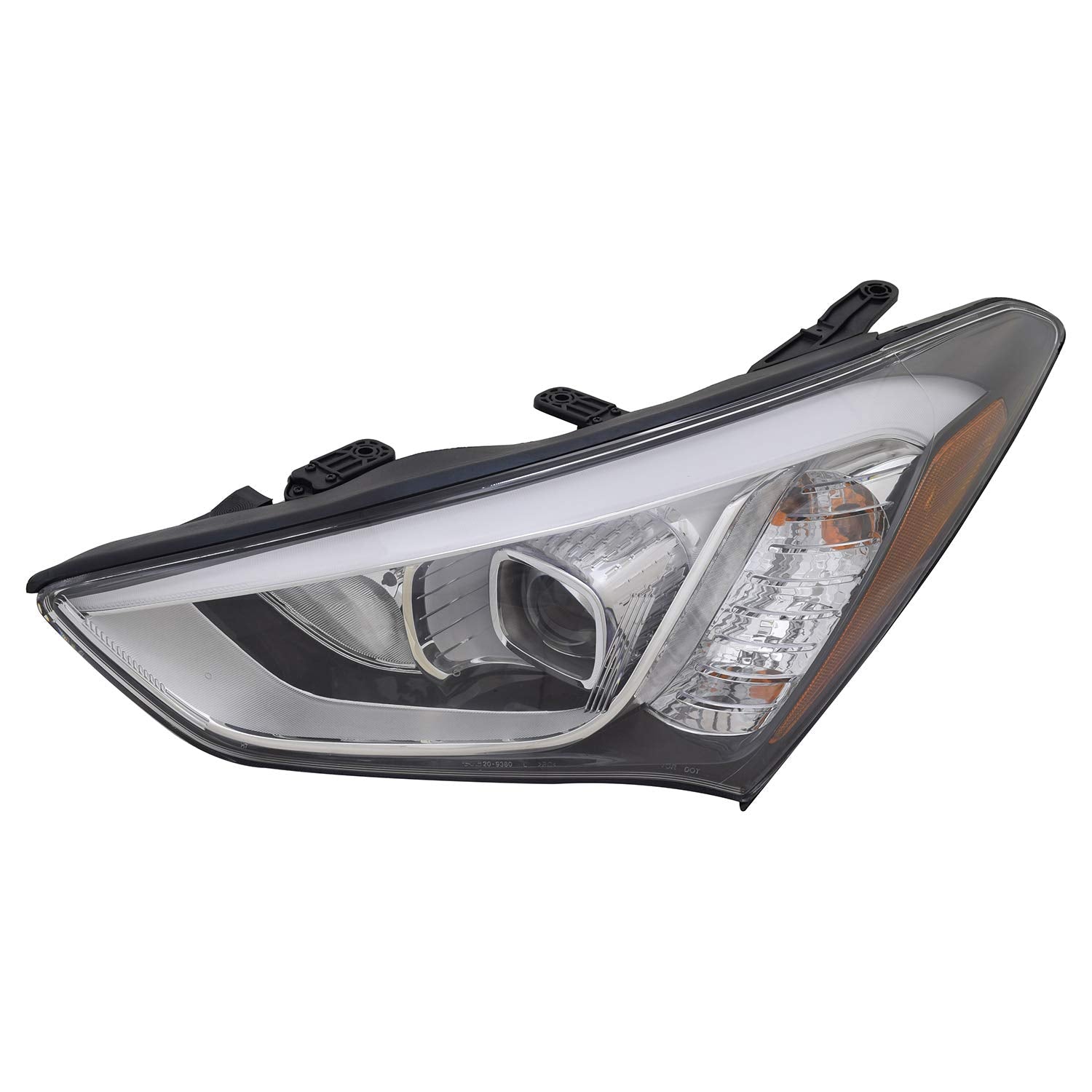 Left TYC Headlight Assembly Compatible with 2013-2016 Hyundai Santa Fe