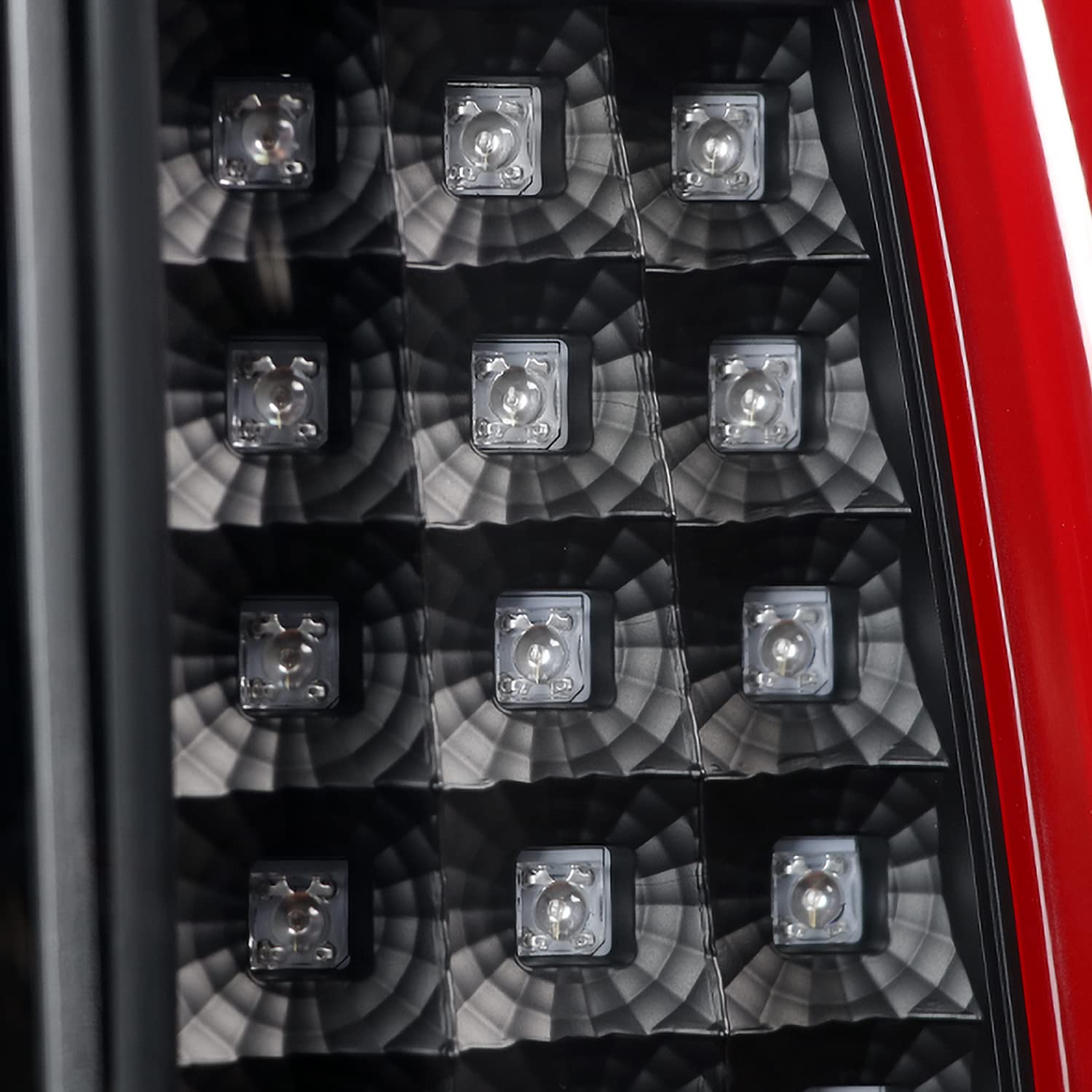 Black LED Tail Lights SPEC-D TUNING w/Red LED Light Bar Compatible with 1999-2002 Chevy Silverado GMC Sierra 1500/2500/3500 Models, Left + Right Pair Assembly