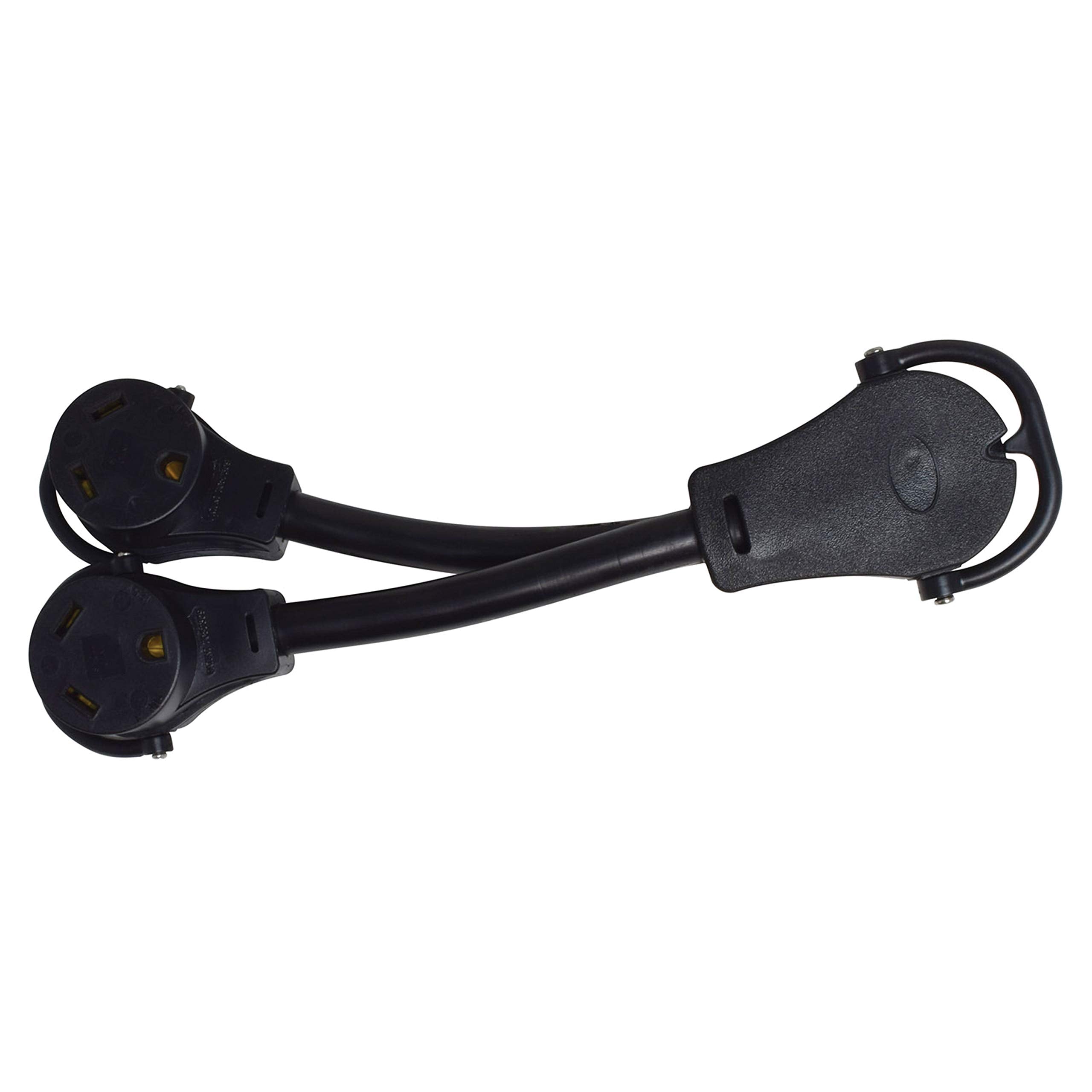 Mighty Cord VALTERRA A10-50X30Y 12" Adapter Cord w/Handle - 50AM to 30AF x 2-Y, Red