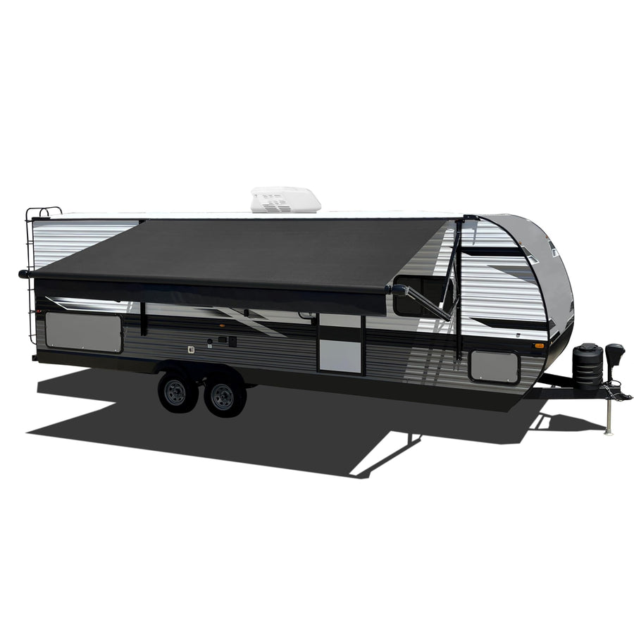 Complete Velarium 168" Slide Topper Awning Roll Tube with Black Canopy and Matching Black Hardware – Easy Install RV Slide Outs – Fits Rooms 157"-163", Heavy-Duty Protection, UV Resistant, Outdoor Use