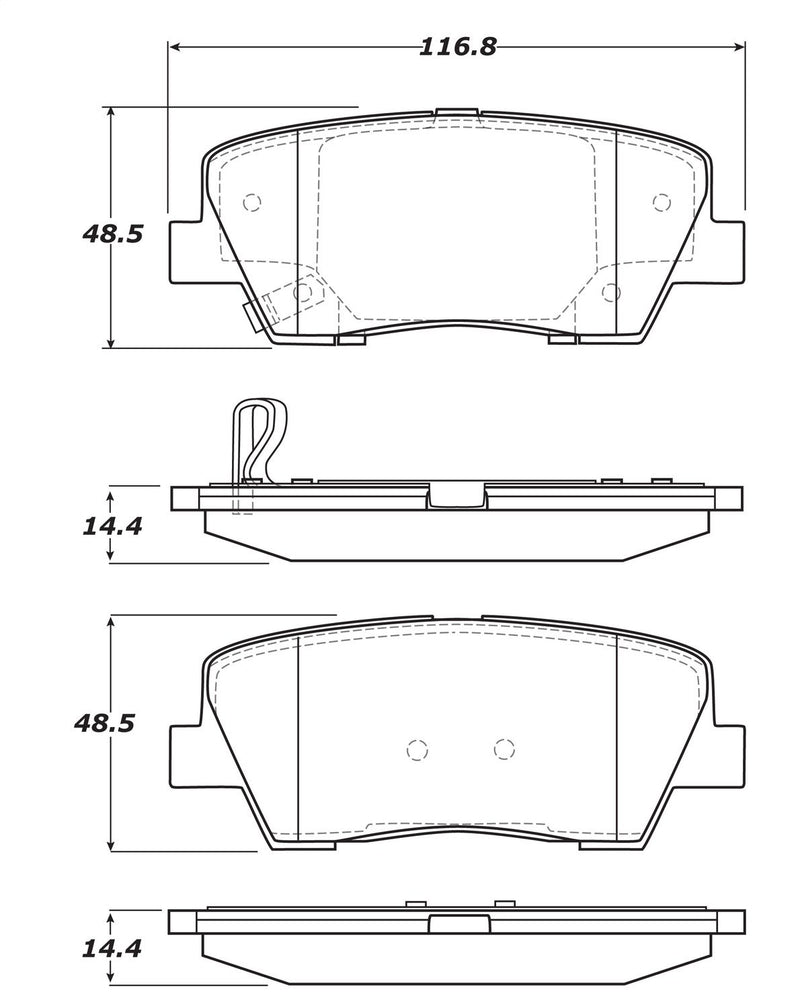 Sport Brake Pads StopTech 309.12840 with Shims and Hardware