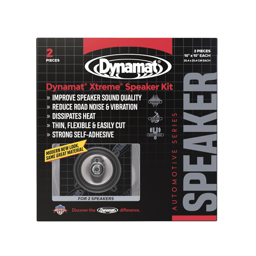 Dynamat Xtreme Car Insulation Sound Deadening Speaker Pack 10415 – Pre Cut Noise Dampening Kit for Audio Speakers – Easy Self Adhesive Install – Made in USA – 2 Sheets 10”x10” Each, 1.4 sq ft total