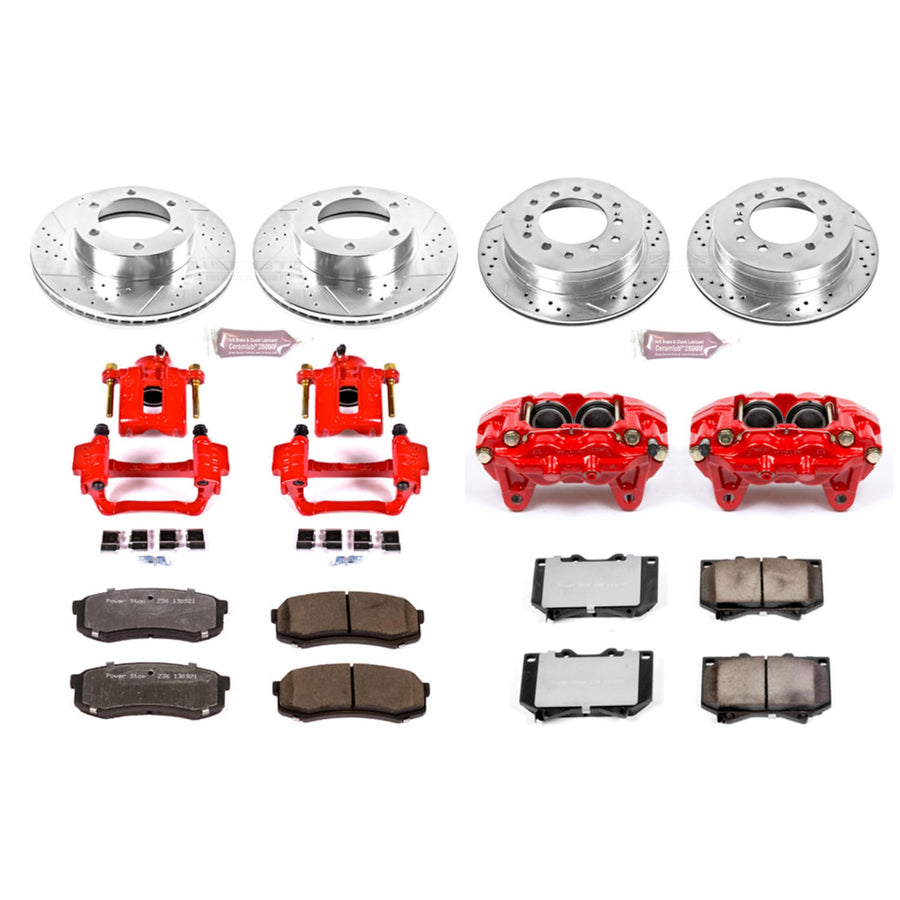 Power Stop Z36 KC2756-36 Brake Kit Front & Rear with Calipers For Toyota Sequoia 2001-2002 [Model Specific]