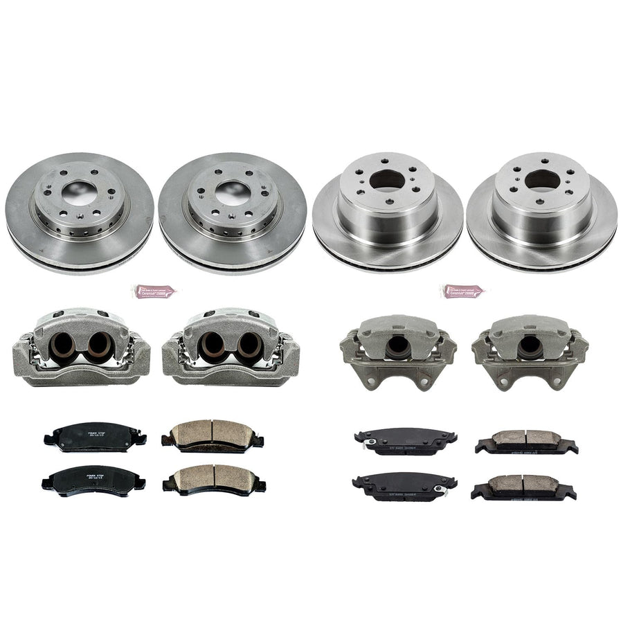Power Stop KCOE7225 Replacement Autospeciality Front and Rear Caliper Kit- OE Rotors, Ceramic Brake Pads, Calipers For Chevrolet Tahoe 2015-2020 [Model Specific]