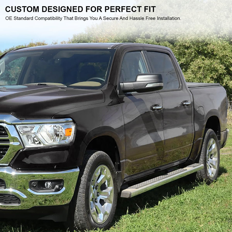 Spec-D Tuning Left Driver Side Mirror Black Power Fold Heated + LED Signal + Blind Spot Monitor Compatible with 2019-2024 Ram 1500, Left + Right Pair
