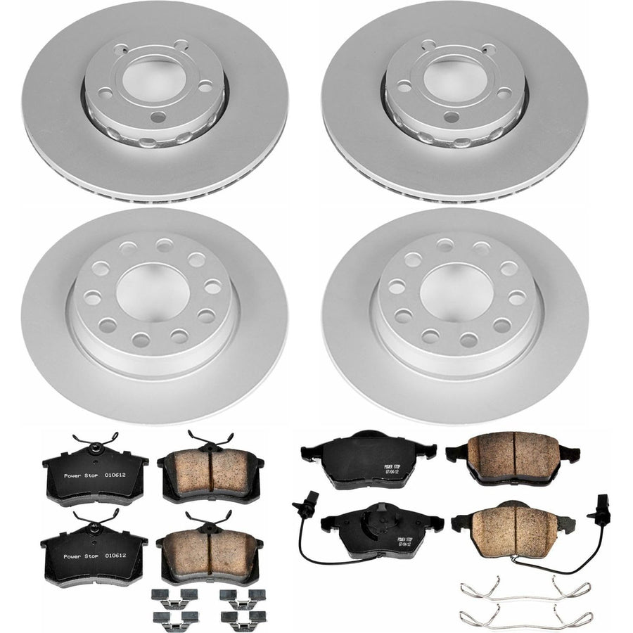 Power Stop Z23 Evolution Geomet Coated Brake Kit Front and Rear For Audi A4 Quattro 2004-2006 [Model Specific]