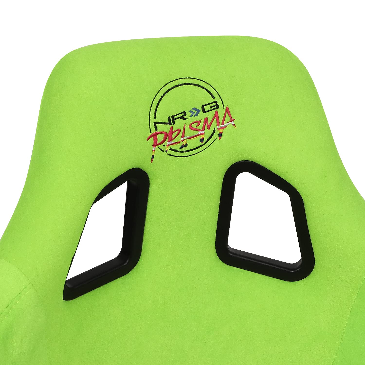 NRG Innovations Universal Fixed Back NRG-FRP-302NG-PRISMA Bucket Racing Seat for 5-Point Harnesses, Size L, Green Alcantara Material, 24" W X 35" H X 18" D