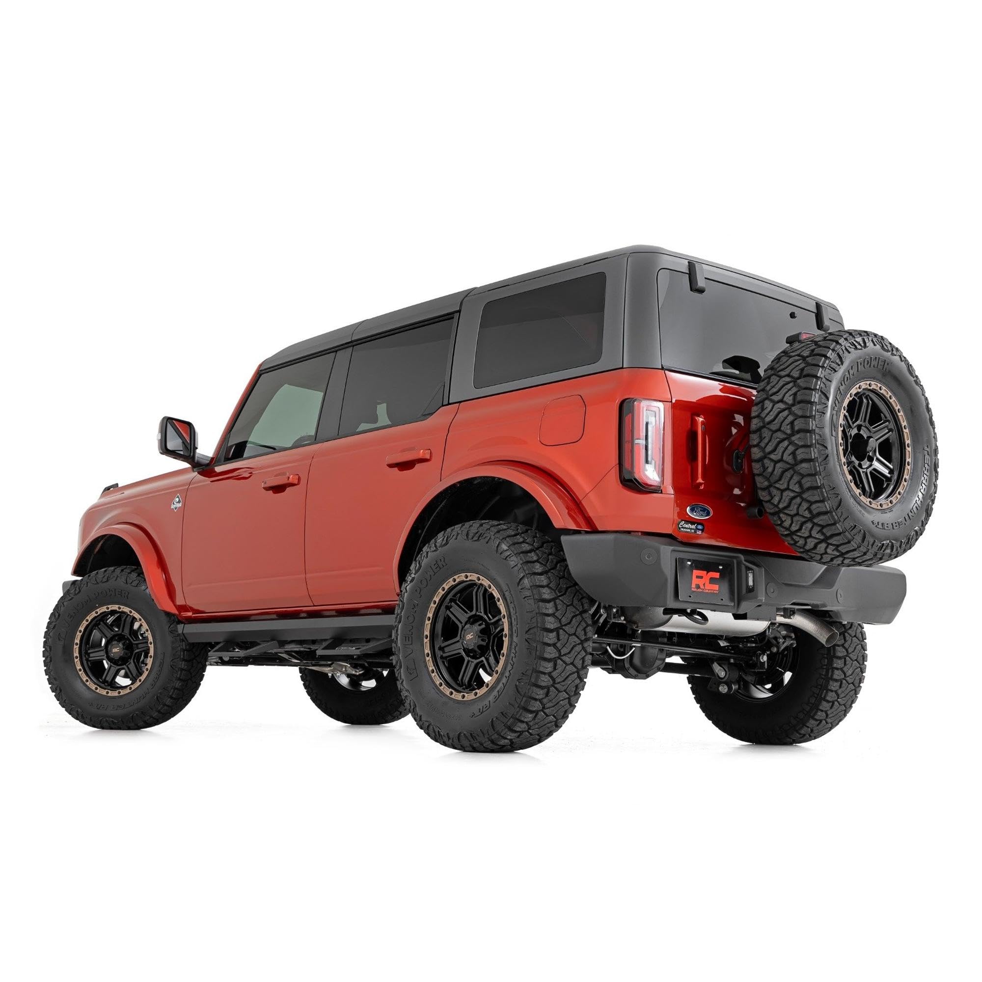Rough Country Aluminum SRL2 Side Steps for Ford Bronco (2021-2025) 4-Door - Modular Running Boards with Adjustable Step Placement
