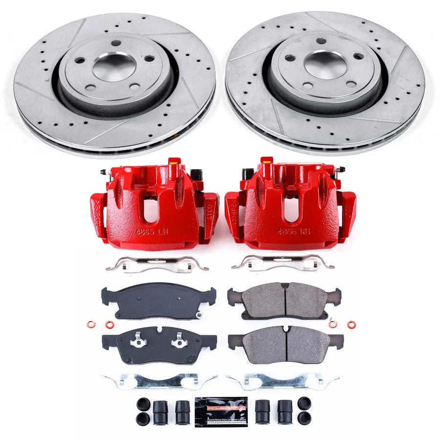 Power Stop Z23 Evolution Sport Brake Kit KC5954 (with Calipers) For Dodge Durango 2011-2017, Jeep Grand Cherokee 2011-2012 [Model Specific]