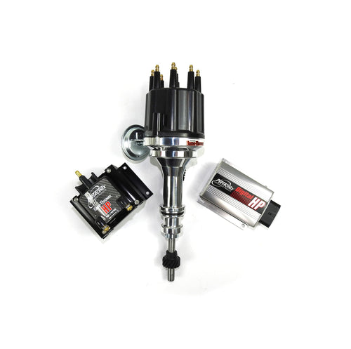 HP06 Pertronix Bundle Digital HP Ignition Box (Ford 351W Mag Trigger Billet Distributor Black Male Cap, HP E-core 45,000 Volt .02 Ohms Coil), 1 Pack