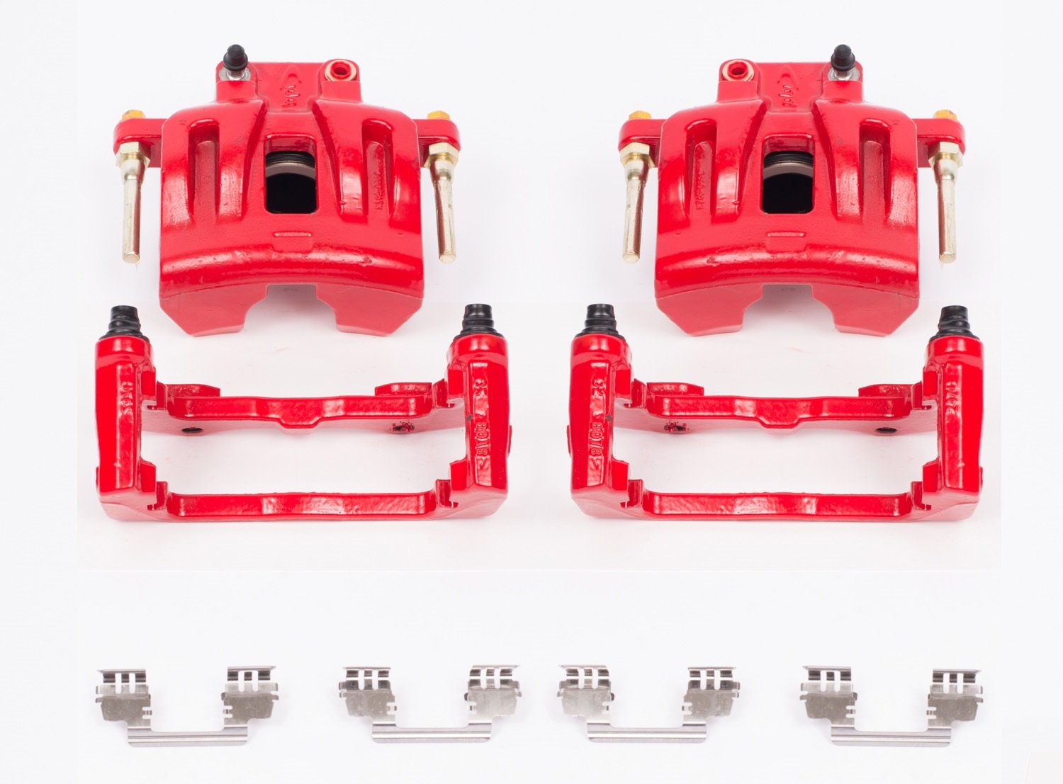 Power Stop S4968 Front Pair of High-Temp Red Powder Coated Calipers