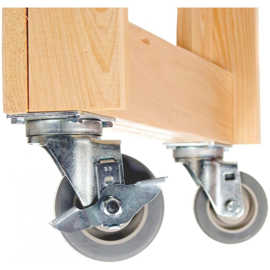 Primo Cypress Wood 601 Table for Primo Round Kamado Grill, 4 Wheels