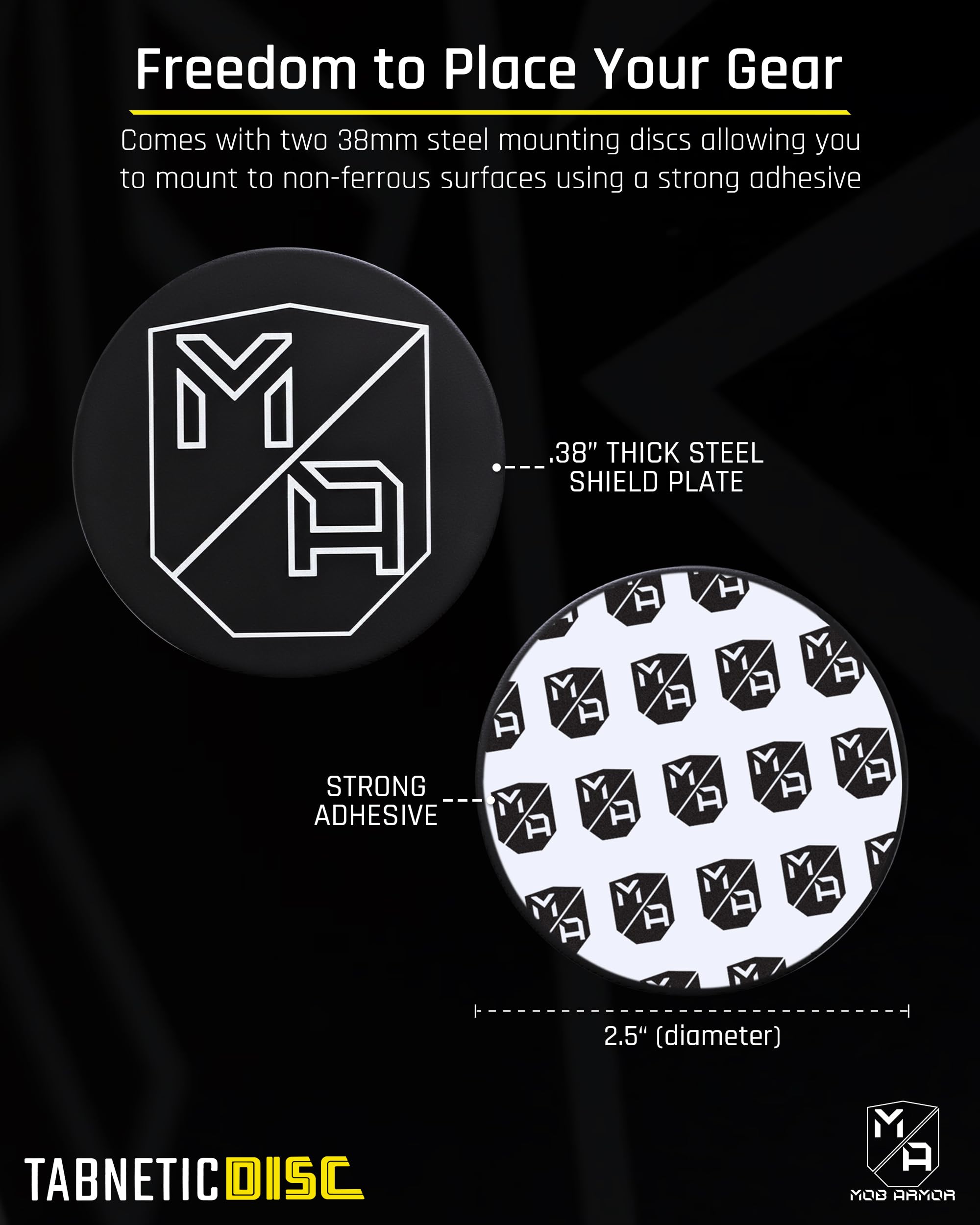 Mob Armor Accessory TabNetic Surface mounting disc, Compatible with alll Magnetic Tablet Mounts. Includes Two Large mounting disc with Adhesive.
