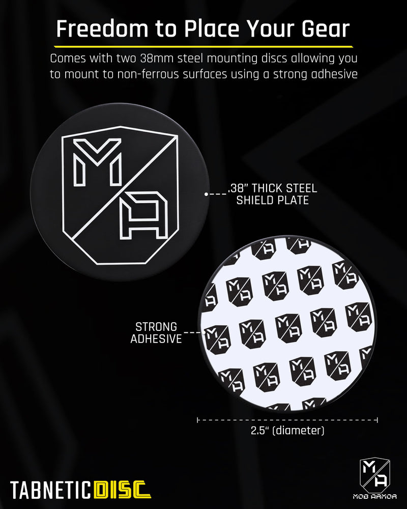 Mob Armor Accessory TabNetic Surface mounting disc, Compatible with alll Magnetic Tablet Mounts. Includes Two Large mounting disc with Adhesive.