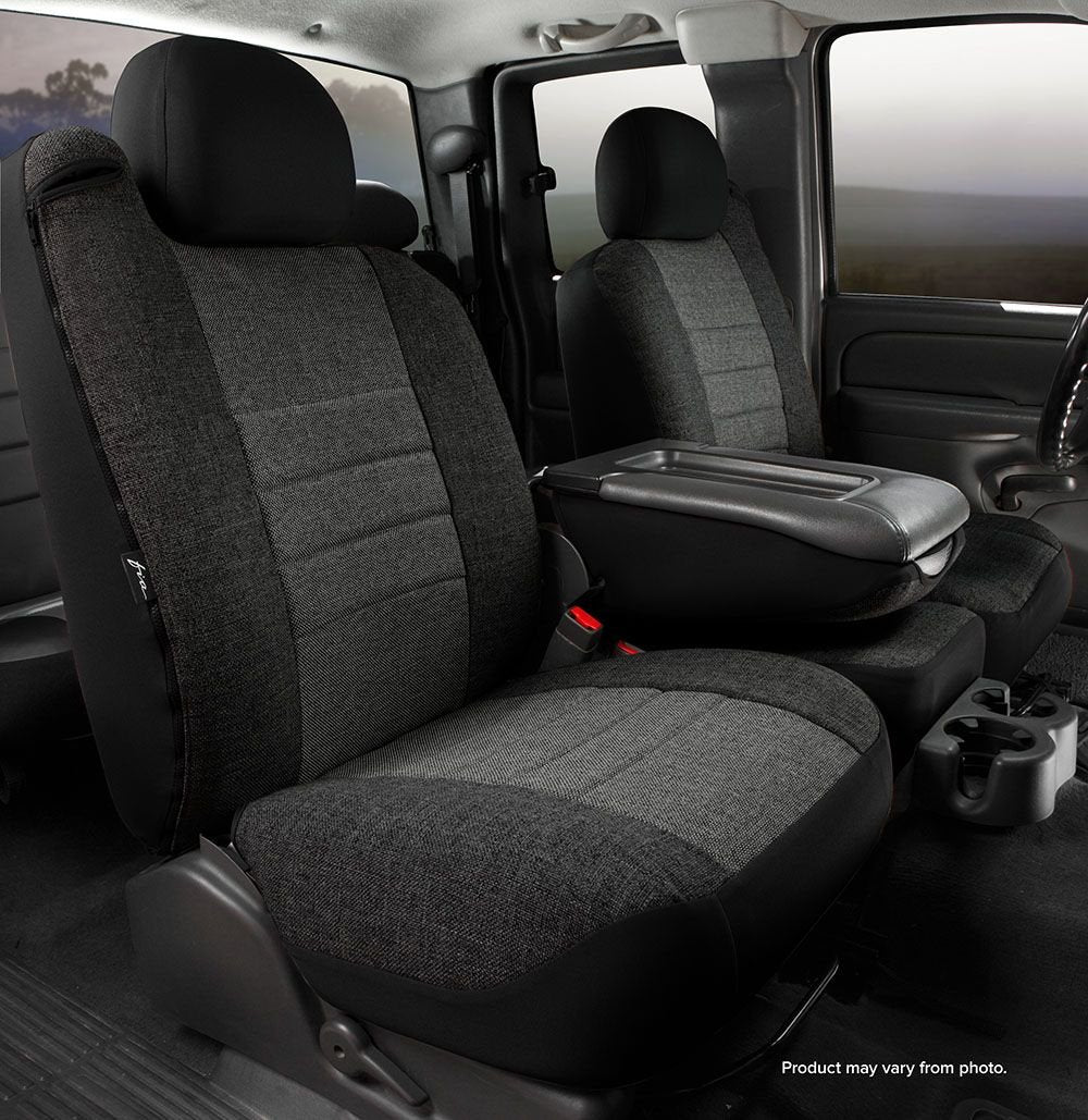 Fia CHARC OE38-16 Custom Fit Front Seat Cover Split Seat 40/20/40 - Tweed, (Charcoal)
