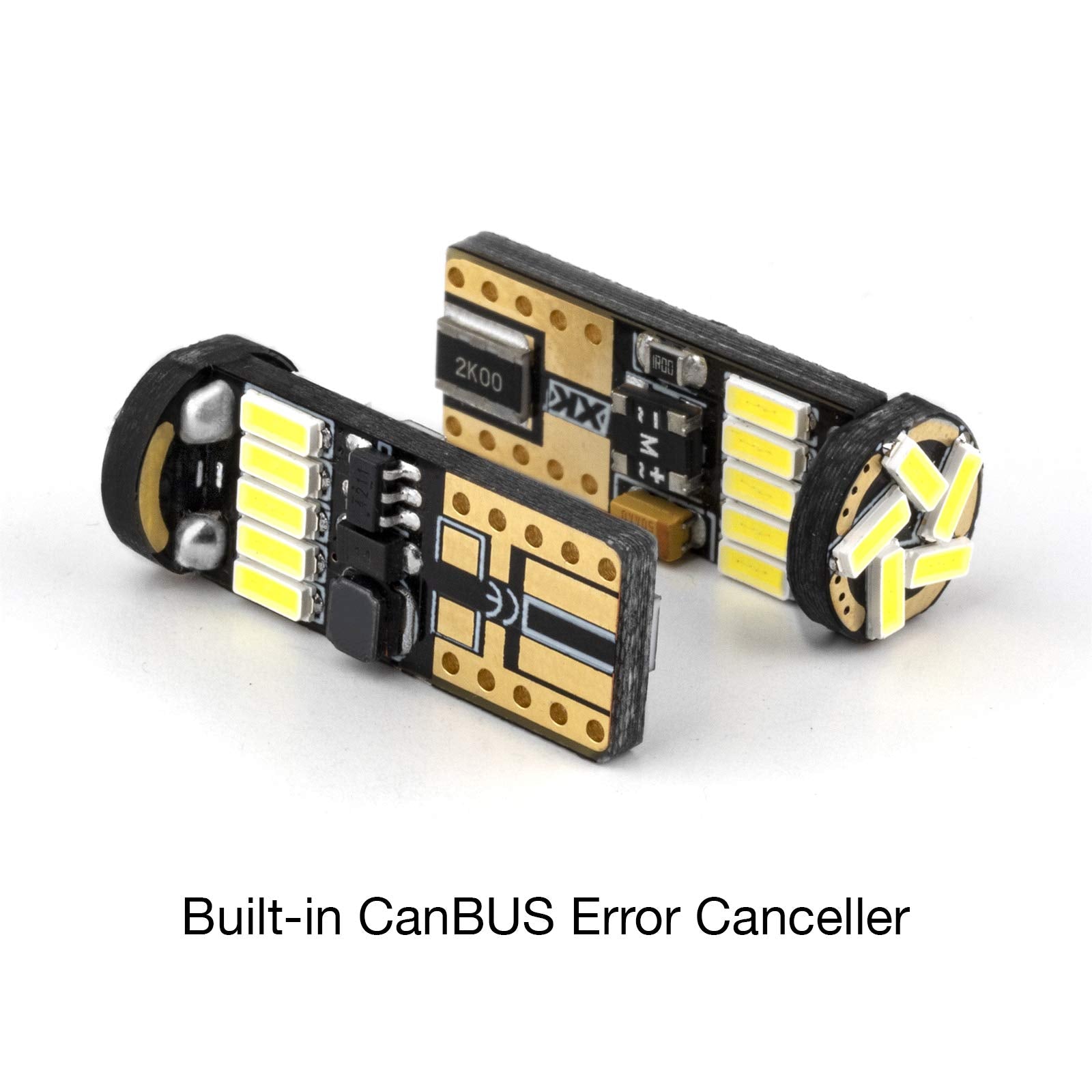 XKGLOW Amber XK-T10-A 194 Error Free Ultra Bright T10 LED Bulb 2pc Set with Built-in Canbus