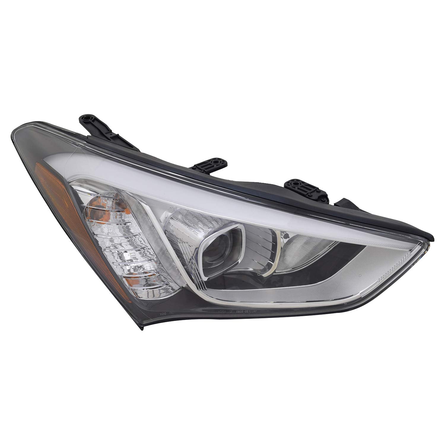 Right TYC Headlight Assembly Compatible with 2013-2016 Hyundai Santa Fe