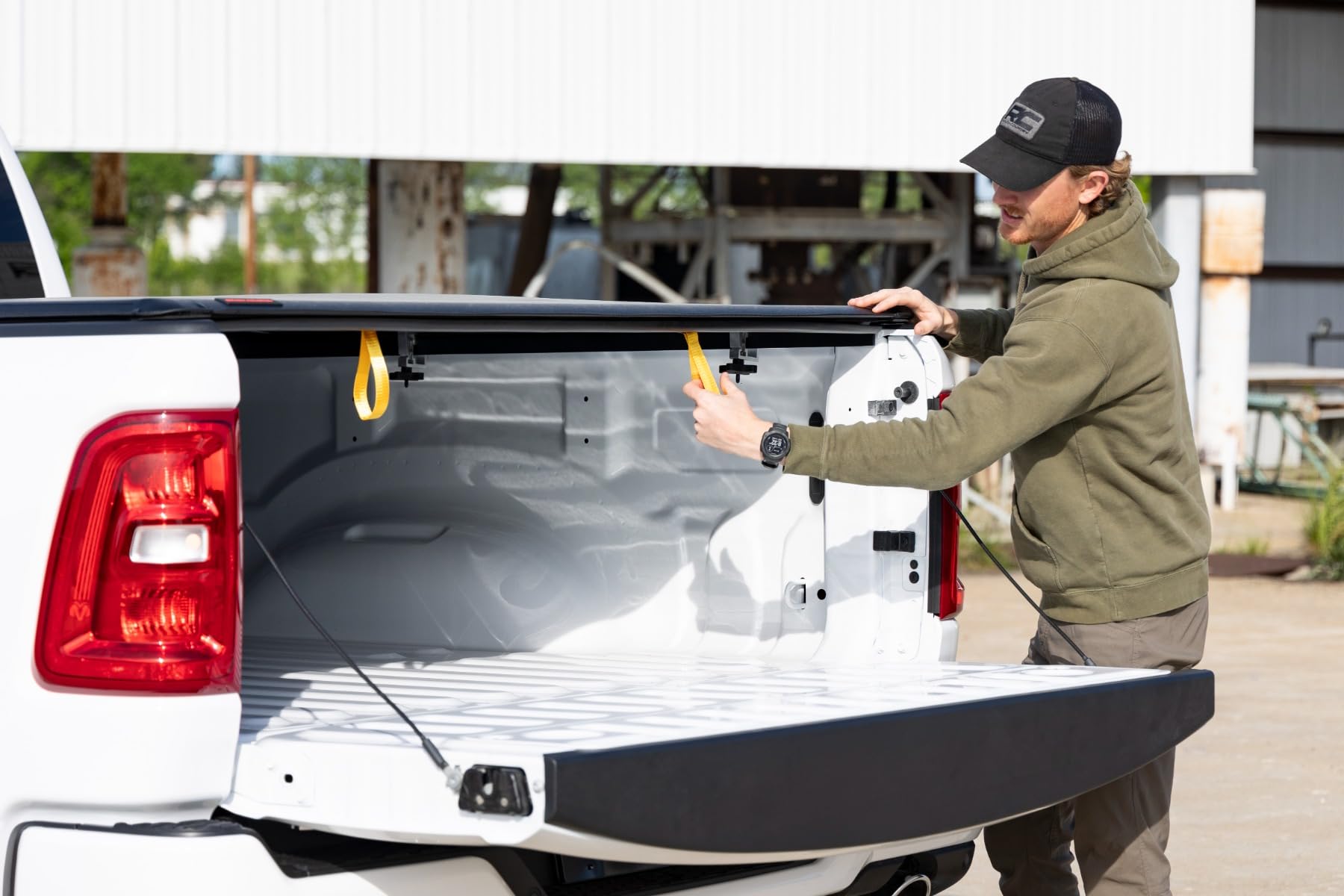 Rough Country Tonneau Cover Soft Roll Up for Ram 1500 (2019-2026) TRX (2021-2024) - Fits 6'4 Bed, Weatherproof Bed Cover