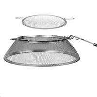 Hotshot 25" Wood Burning Fire Pit Mesh Screen Silver Round Stainless Steel