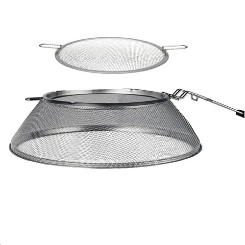 Hotshot 25" Wood Burning Fire Pit Mesh Screen Silver Round Stainless Steel
