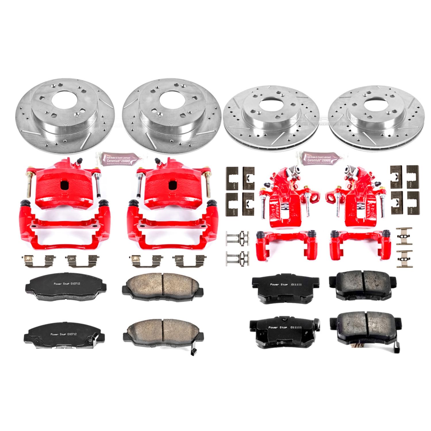 1-Click Performance Brake Kit Power Stop (KC2385) with Calipers For Honda Civic 2006-2011 [Model Specific]