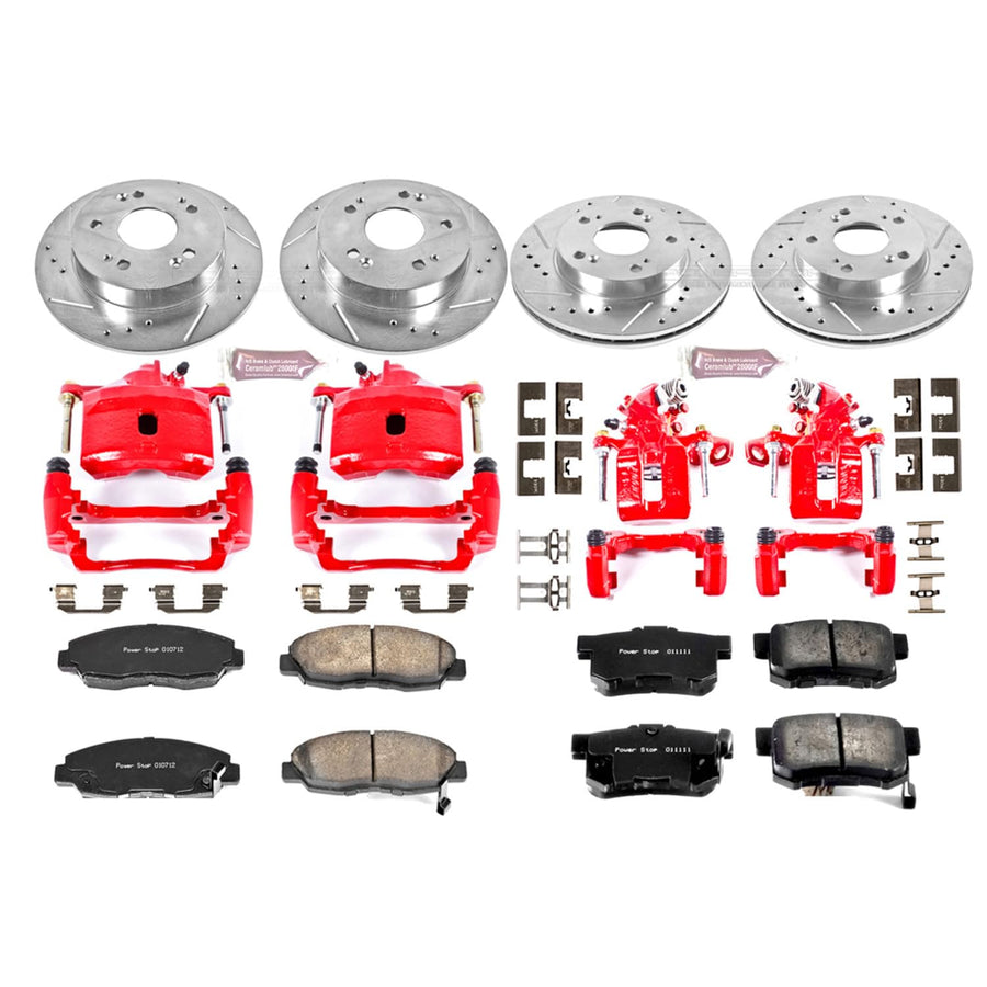 1-Click Performance Brake Kit Power Stop (KC2385) with Calipers For Honda Civic 2006-2011 [Model Specific]